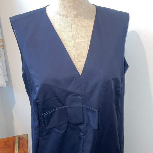 Jil Sander V-neck Knee Length Dress in Navy Blue size 12 perfect !! - Picture 2 of 6